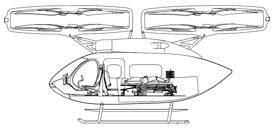 Uniqopter eVTOL drawing side view